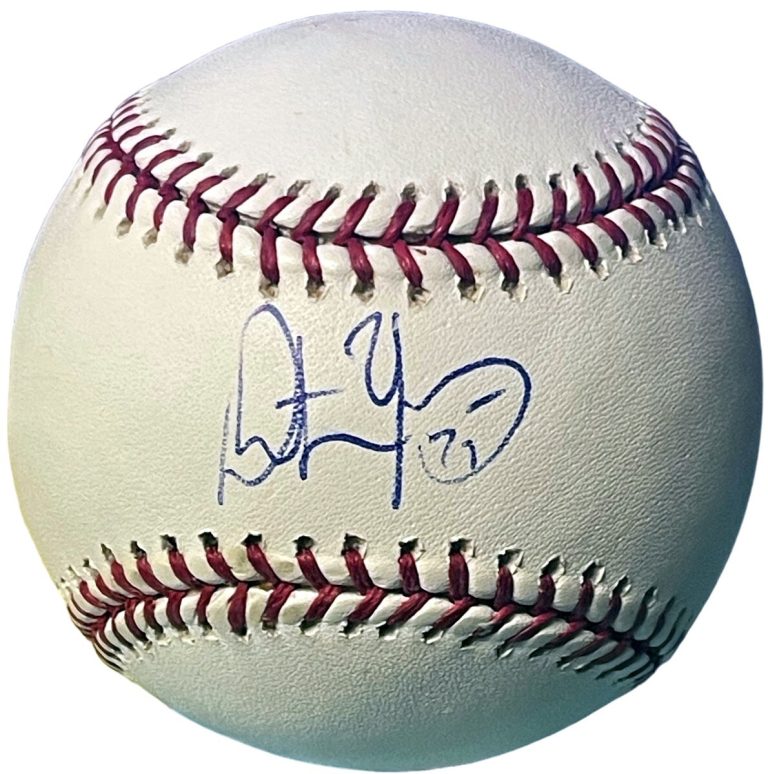 Dmitri Young signed Official Rawlings Major League Baseball #25- COA (Cardinals)