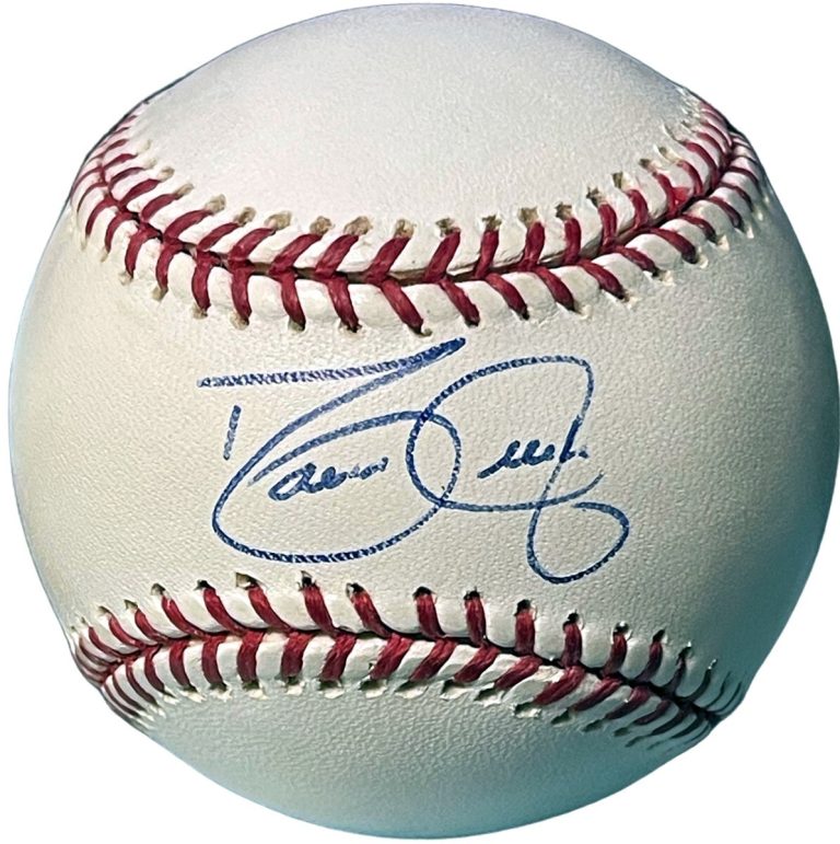 Dave/David Justice signed Official Rawlings Major League Baseball COA Braves/NYY