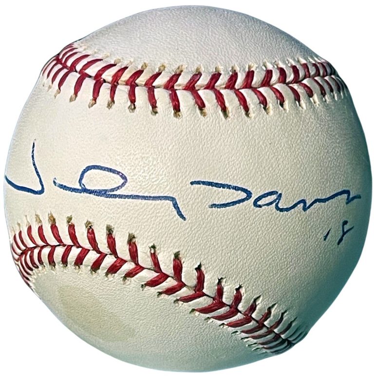 Johnny Damon signed Official Rawlings Major League Baseball #18 tone spots- COA