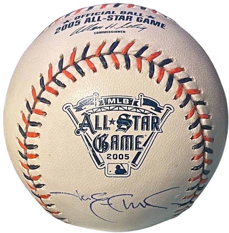 Jim Edmonds signed Official Rawlings 2005 All Star Game Logo Baseball imperfect
