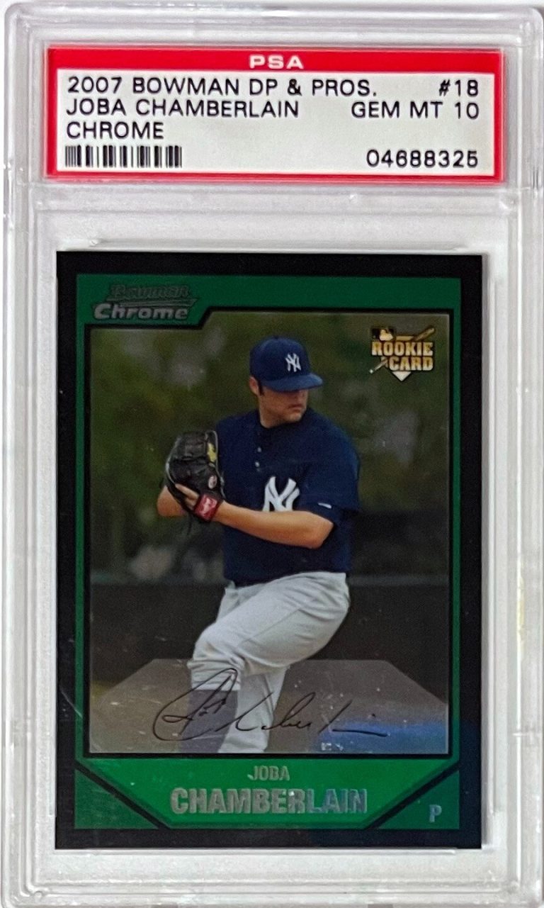 Joba Chamberlain 2007 Bowman DP & Pros Chrome Rookie Card- PSA Graded 10 Gem MT