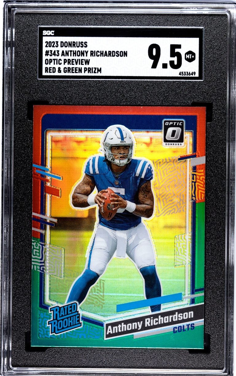 Anthony Richardson 2023 Donruss Optic Red Green Prizm RC - SGC Graded 9.5 MT+