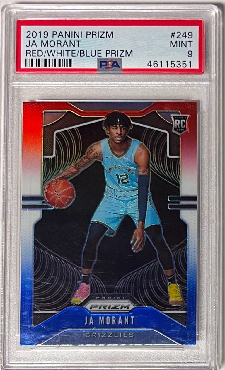 Ja Morant 2019-20 Panini Red/White/Blue Prizm Rookie Card #249-PSA Graded 9 Mint