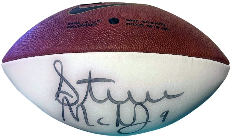 Steve McNair signed Nike Logo Full Size White Panel Football #9– Beckett Review