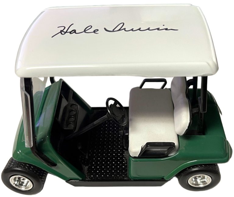 Hale Irwin signed SpecCast 1/16 Scale Golf Cart Die Cast Coin Bank NIB– COA-RARE