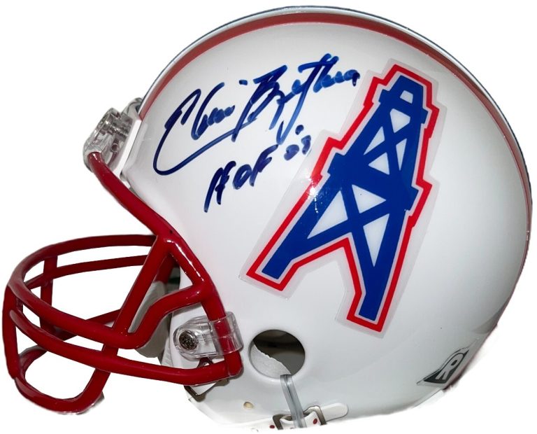 Elvin Bethea signed Houston Oilers Riddell  NFL TB Mini Helmet w/ HOF '03 - COA