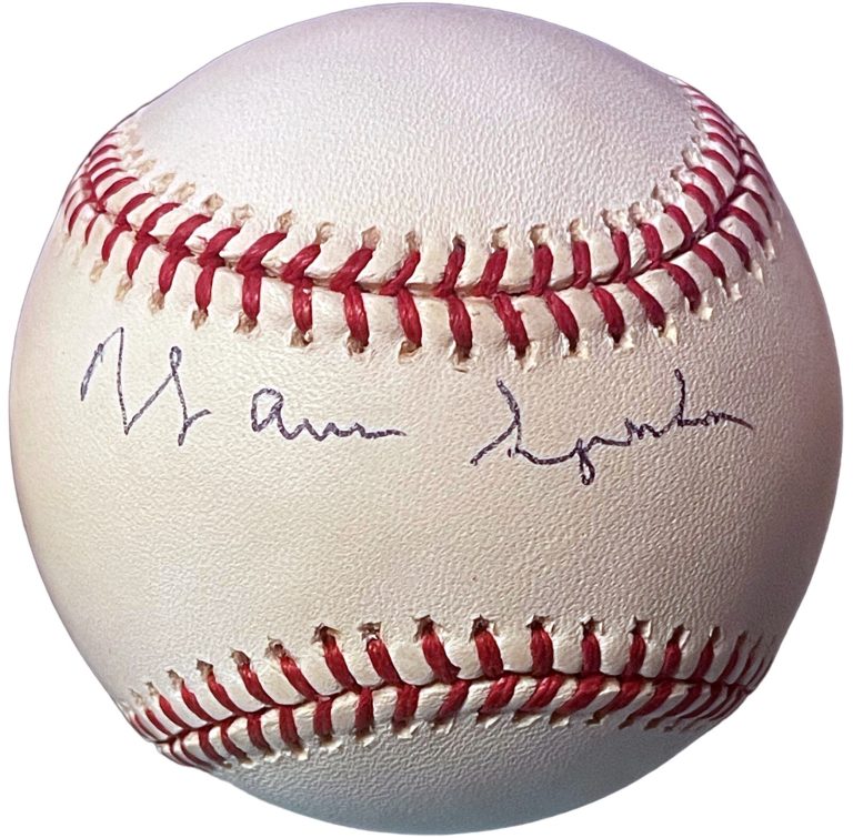 Warren Spahn signed Official Rawlings RONL National League Baseball- COA