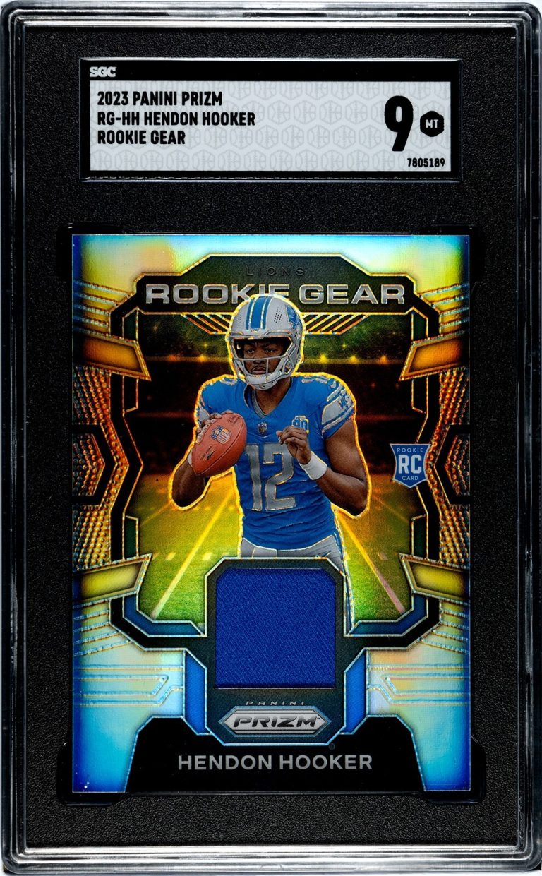 Hendon Hooker 2023 Panini Prizm Rookie Gear Card (RC) #RG-HH- SGC Graded 9 Mint