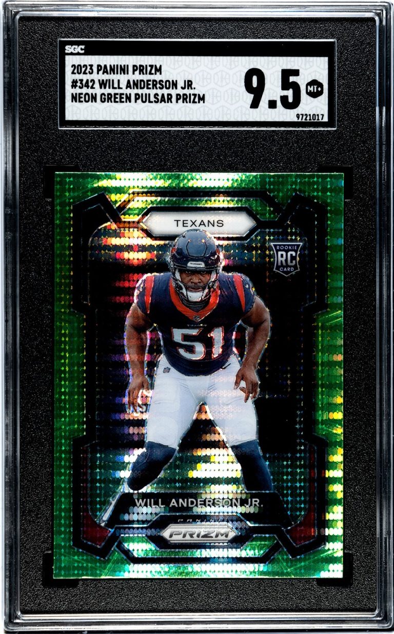 Will Anderson, Jr. 2023 Panini Green Pulsar Prizm Rookie Card-SGC Graded 9.5 MT+