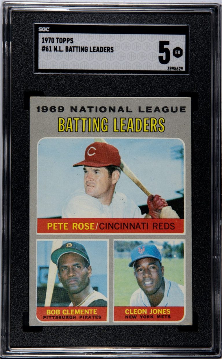 1970 Topps NL Batting Leaders Card #61- SGC Graded 5 EX (Pete Rose