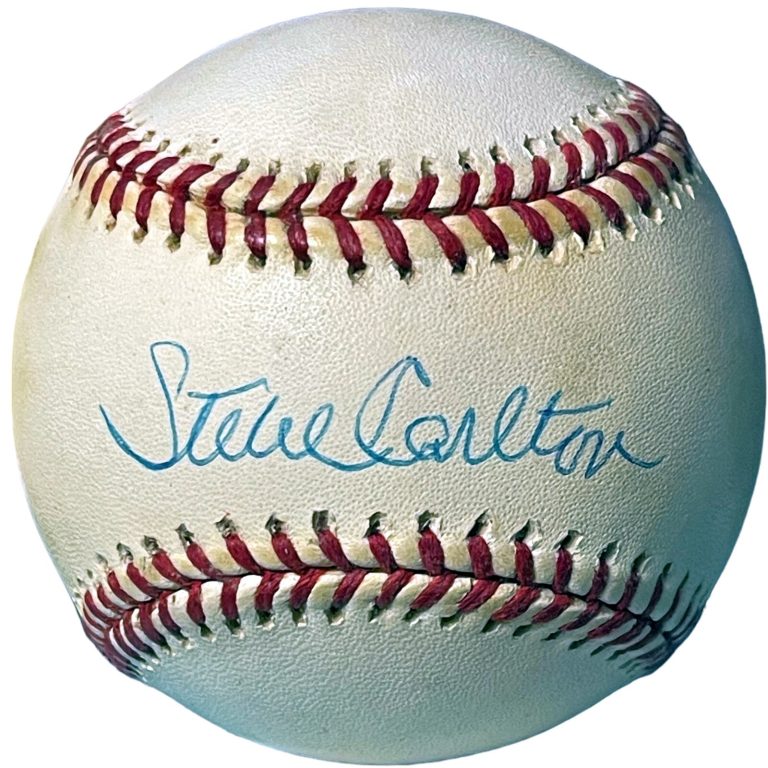Steve Carlton signed Official Rawlings RONL National League Baseball tone spots-