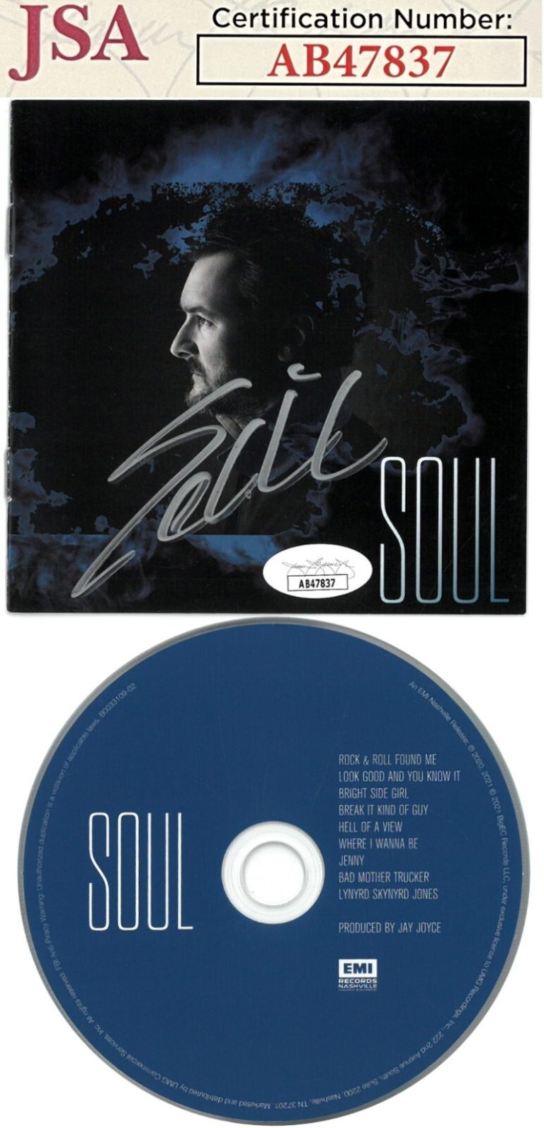 Eric Church signed 2021 Soul Album Cover Booklet w/ CD & Case- JSA #AB47837