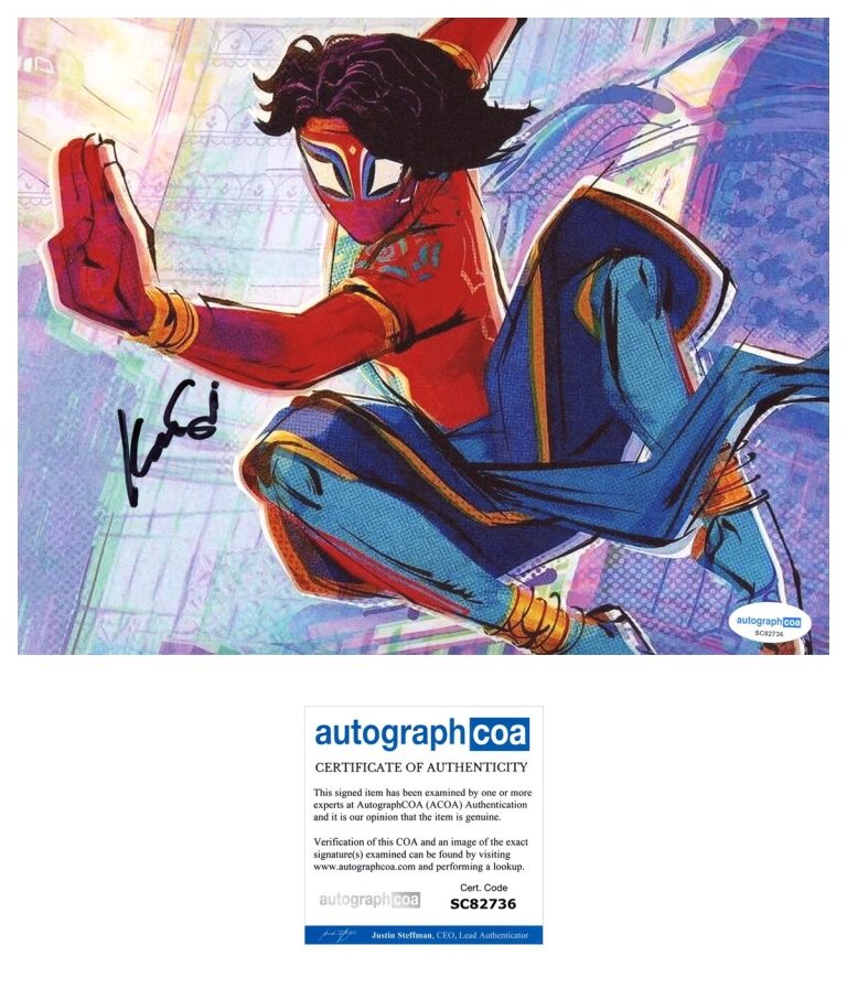 Karan Soni ‘Spider-Man Across The Spiderverse’ Signed 8x10 Photo ‘Pavitr’ ACOA