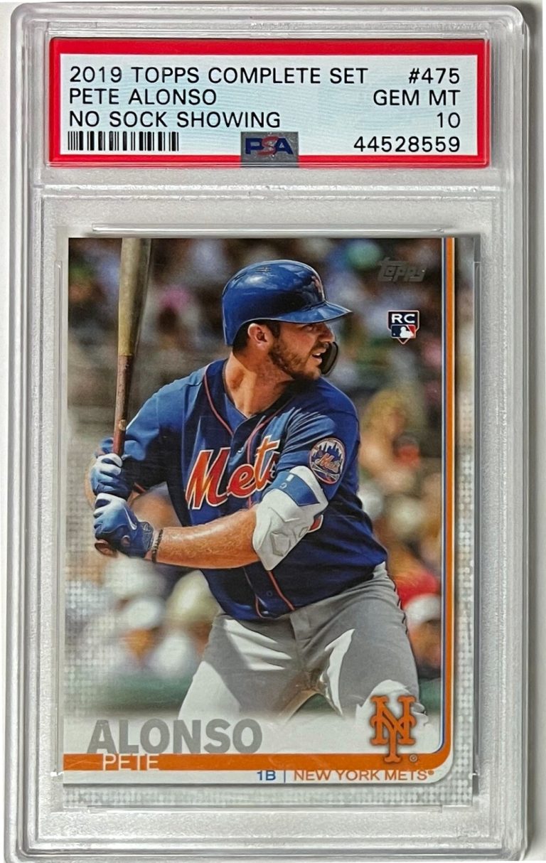 Pete Alonso 2019 Topps Complete Set Rookie Card (RC) #475-PSA Graded 10 Gem Mint