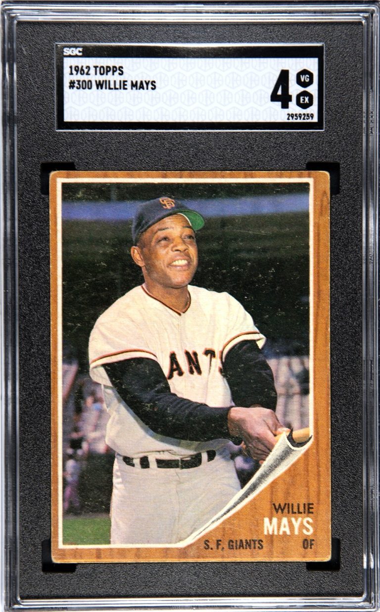 Willie Mays 1962 Topps Card #300- SGC Graded 4 VG-EX (San Francisco Giants)