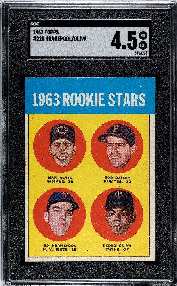 Tony Oliva/Ed Kranepool 1963 Topps Rookie Card (RC) #228- SGC Graded 4.5 VG-EX+