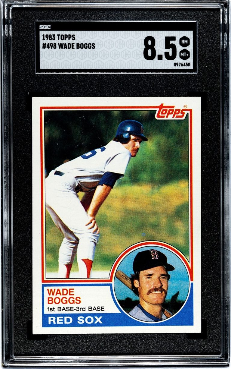 Wade Boggs 1983 Topps Baseball Rookie Card (RC) #498- SGC Graded 8.5 NM-MT+