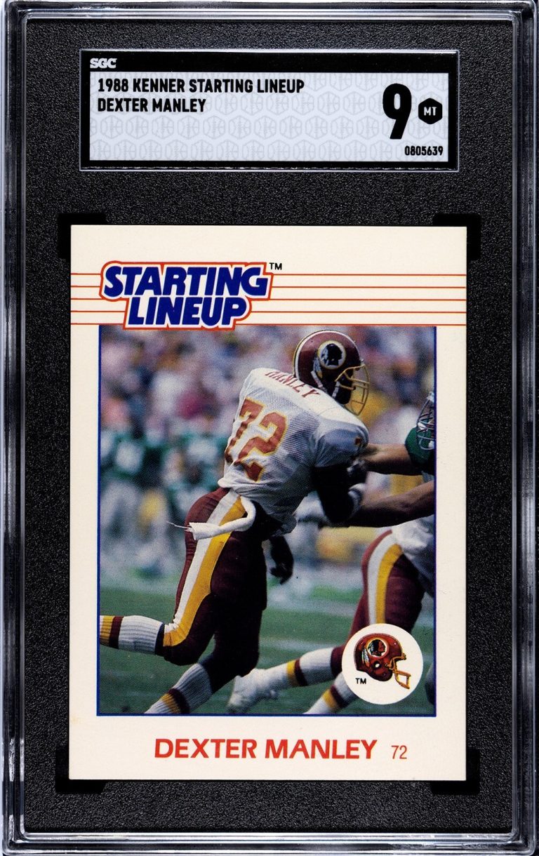 Dexter Manley 1988 Kenner NFL Starting Lineup Card Washington - SGC Graded 9 MT