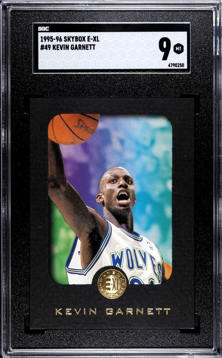 Kevin Garnett 1995-96 Skybox E-XL Rookie Card (RC) #49- SGC Graded 9 Mint