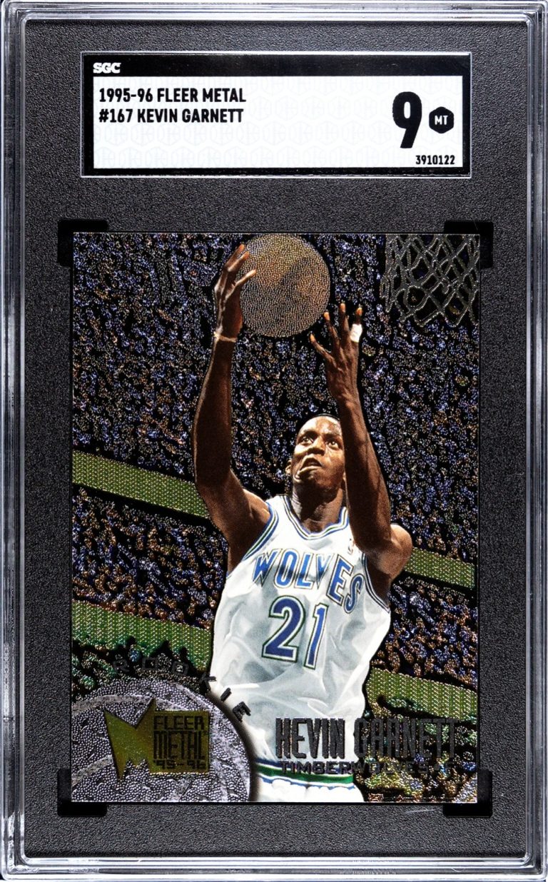 Kevin Garnett 1995-96 Fleer Metal Rookie Card (RC) #167 - SGC Graded 9 Mint