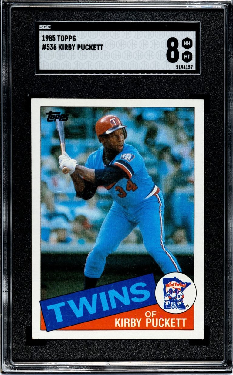 Kirby Puckett 1985 Topps Rookie Card (RC) #536 - SGC Graded 8 NM-MT (Twins/HOF)