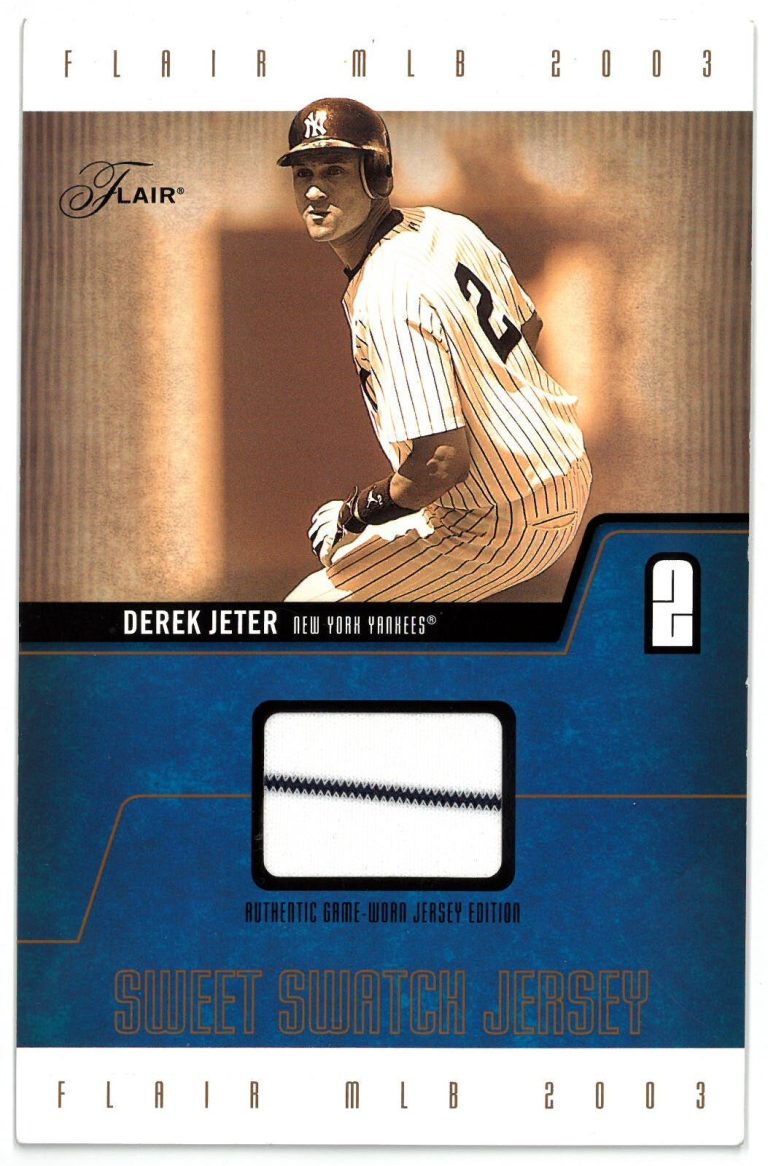 Derek Jeter 2003 Flair Sweet Swatch Jerseys Patch/150 #RSS-RO (5”x7.75”)-Yankees