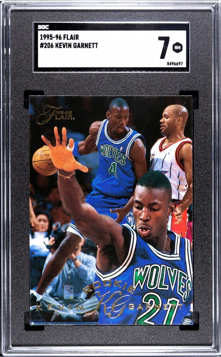 Kevin Garnett 1995-96 Flair Rookie Card (RC) #206- SGC Graded 7 NM- Timberwolves