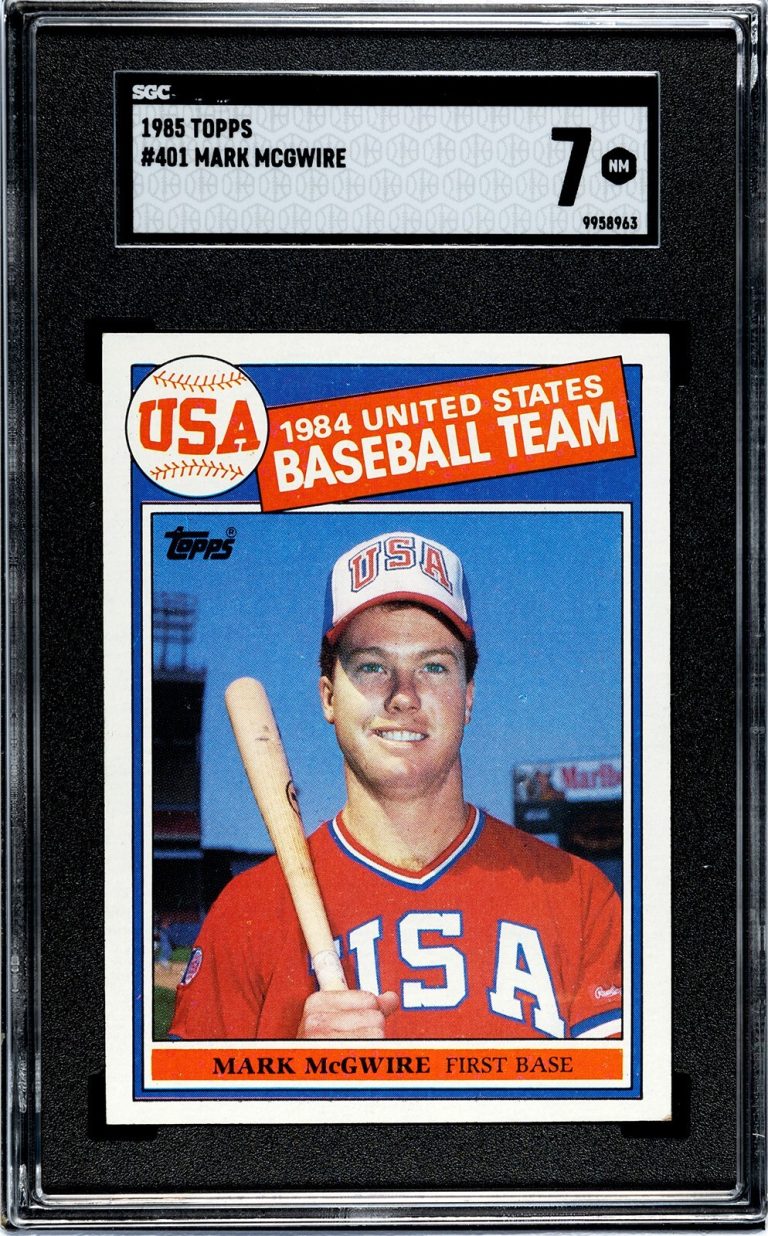 Mark McGwire 1985 Topps Rookie Card (RC) #401- SGC Graded 7 NM (Team USA)