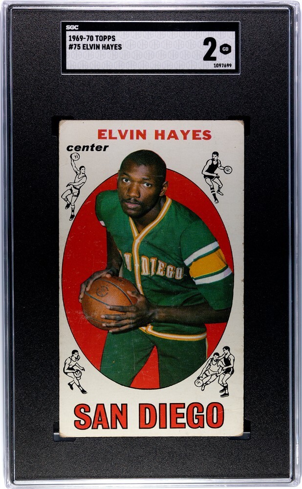 Elvin Hayes 1969-70 Topps Card #75- SGC Graded 2 Good -San Diego/Houston Rockets