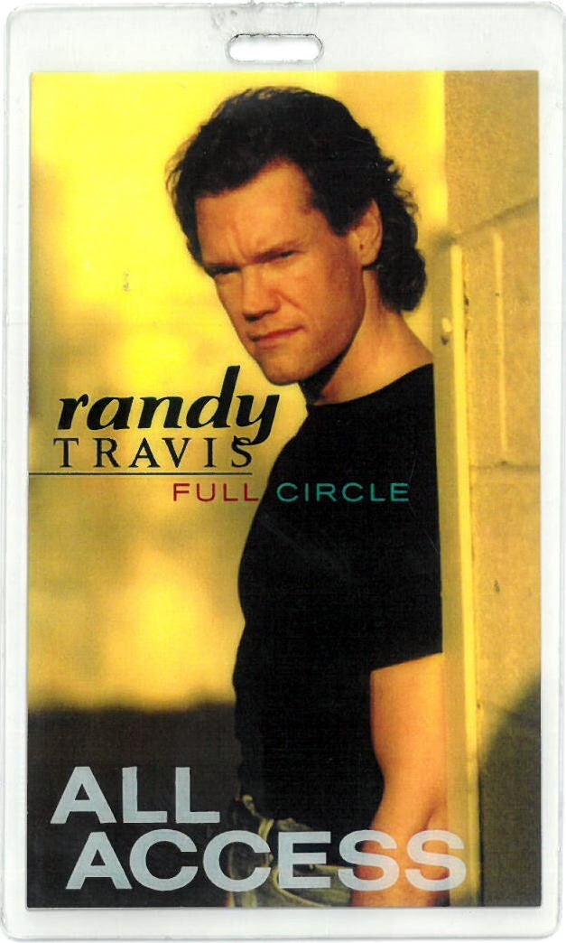 Randy Travis 1996 Full Circle 3”x5” Laminated All Access Backstage Pass