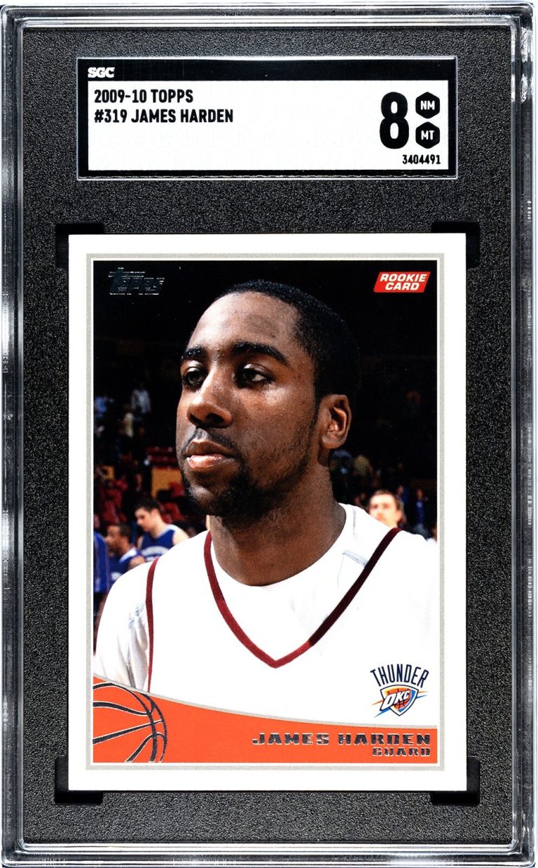 James Harden 2009-10 Topps Rookie Card (RC) #319 Thunder - SGC Graded 8 NM-MT