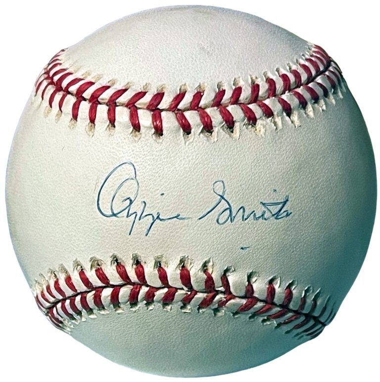 Ozzie Smith signed Official Rawlings National League Baseball minor tone - COA