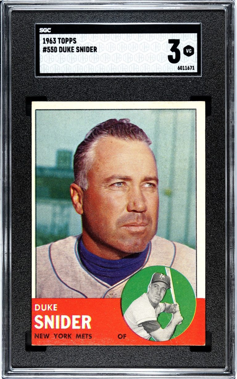 Duke Snider 1963 Topps Card #550- SGC Graded 3 VG (New York Mets/HOF)