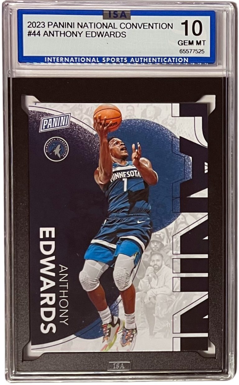 Anthony Edwards 2023 Panini National Convention Card #44- ISA Graded 10 Gem Mint