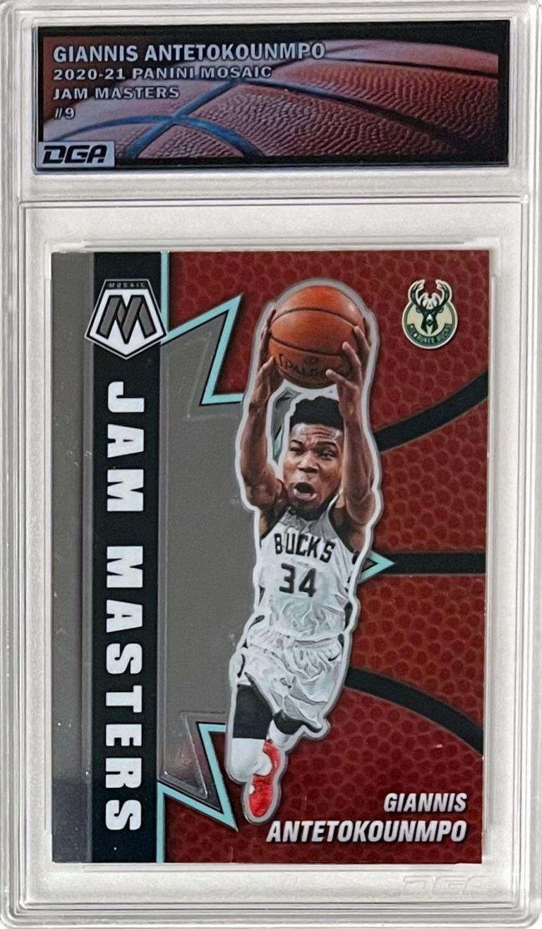 Giannis Antetokounmpo 2020-21 Panini Mosaic Jam Masters Card #9- DGA Graded Auth