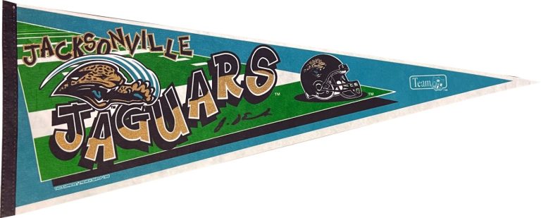 James Little Man Stewart signed NFL Jacksonville Jaguars 1995 Season Pennant