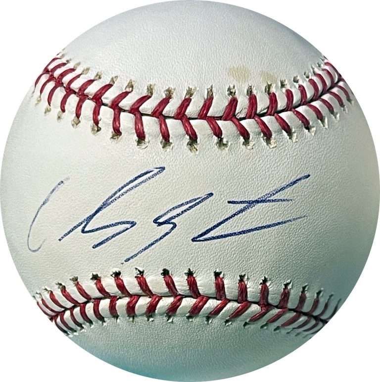 Carlos Santana signed Official Rawlings Major League Baseball minor tone spots