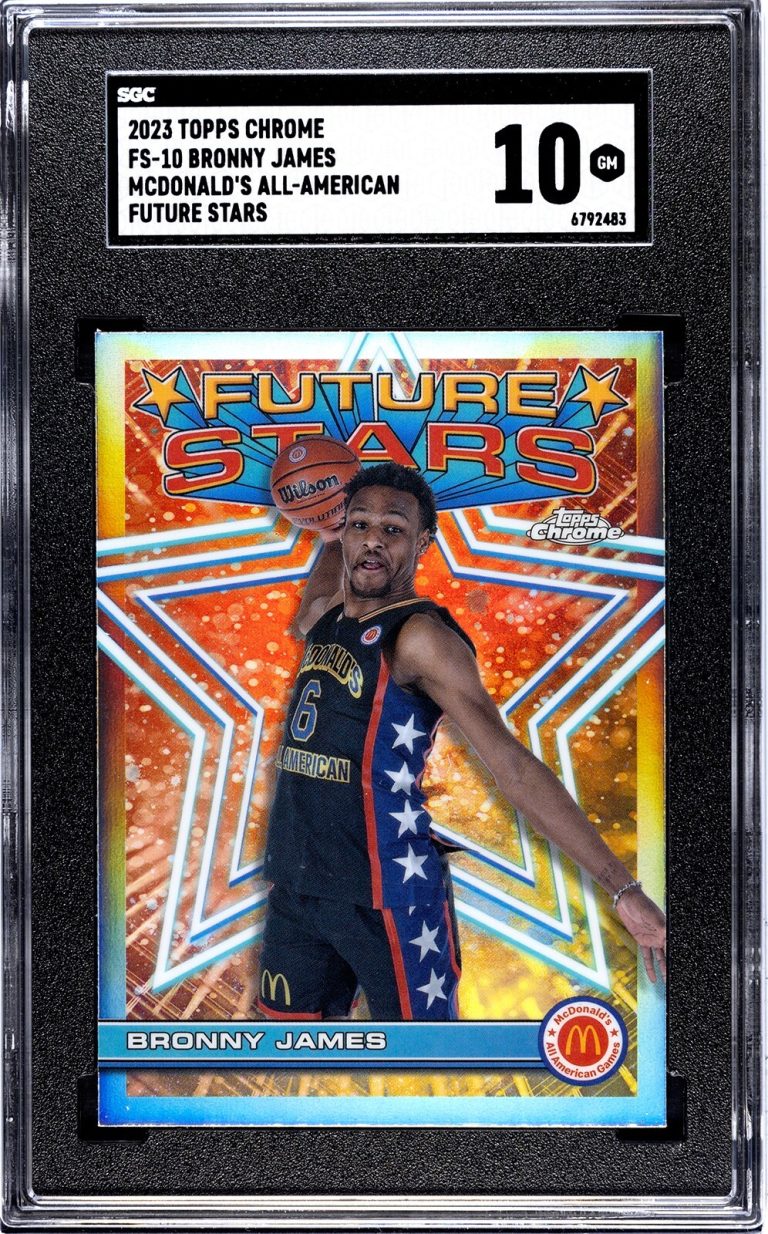 Bronny James 2023 Topps Chrome McDonald's AA Rookie Card- SGC Graded 10 Gem Mint