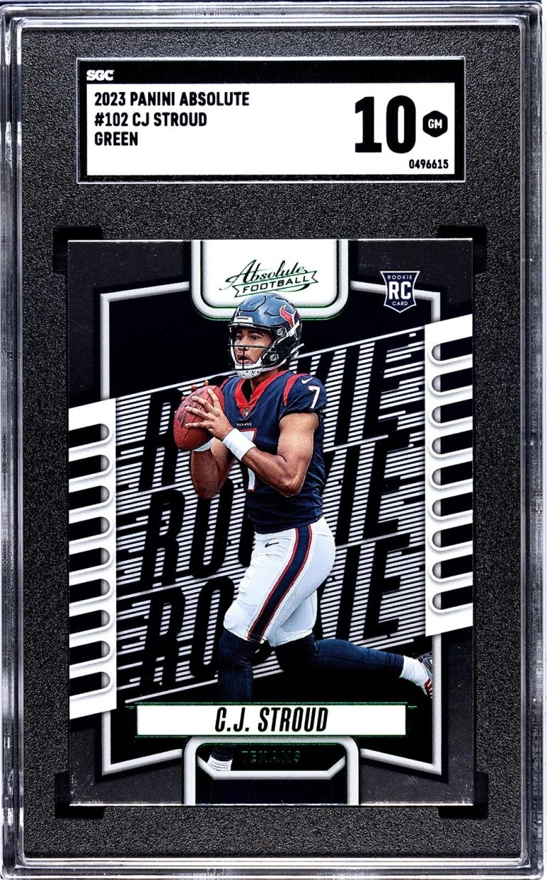 CJ/C.J. Stroud 2023 Panini Absolute Green Rookie Card- SGC Graded 10 Gem Mint
