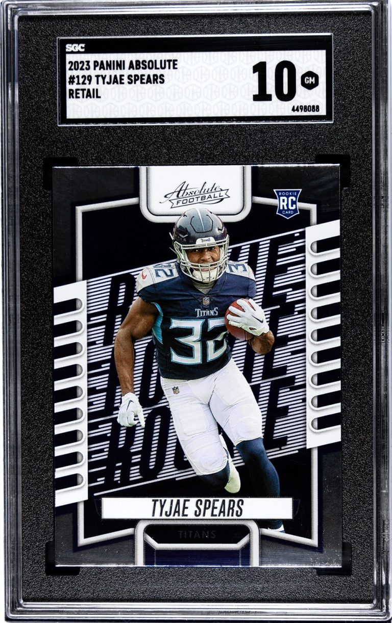 Tyjae Spears 2023 Panini Absolute Retail Rookie Card (RC) #129- SGC Graded 10 GM