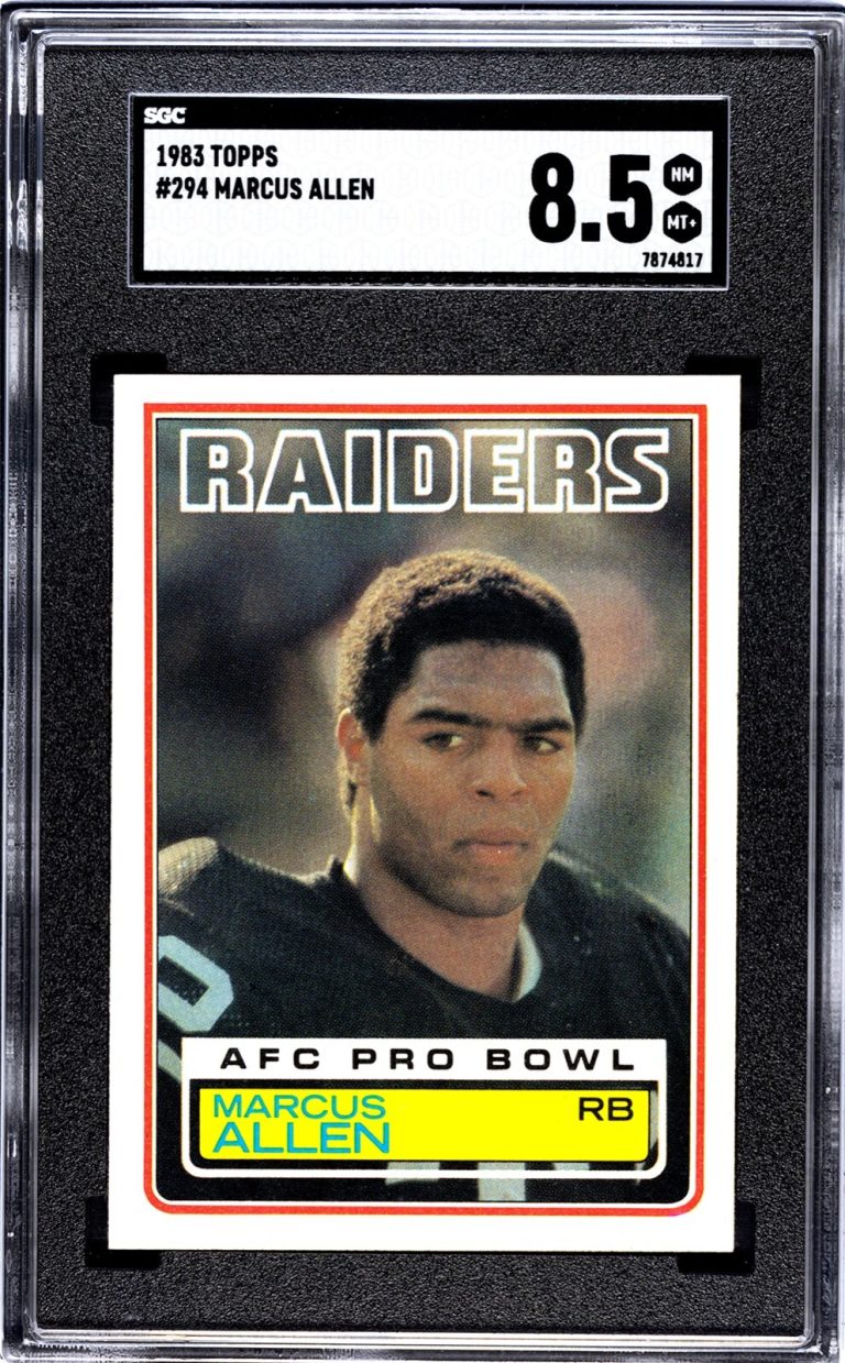 Marcus Allen 1983 Topps Rookie Card (RC) #294 Raiders - SGC Graded 8.5 NM-MT+
