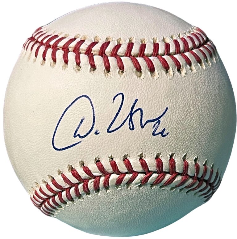 Dan Uggla signed Official Rawlings Major League Baseball #26 toned- COA