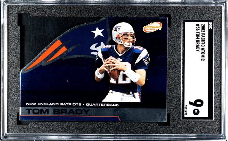 Tom Brady 2002 Pacific Atomic Die-Cut Card #56- SGC Graded 9 MT (Patroits/HOF)