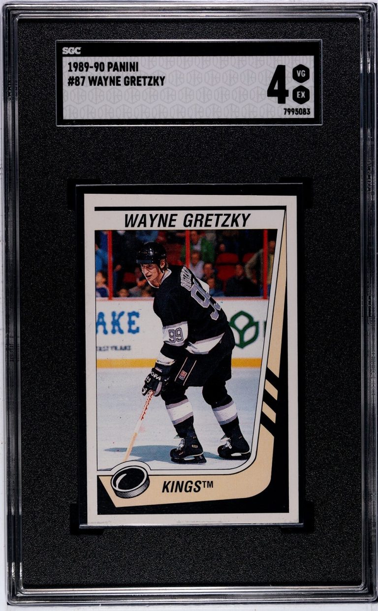 Wayne Gretzky 1989-90 Panini NHL Hockey Sticker/Card #87- SGC Graded 4 VG-EX