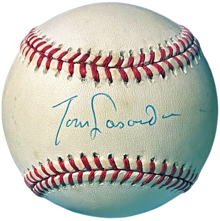 Tom/Tommy Lasorda signed Official Rawlings RONL National League Baseball spots