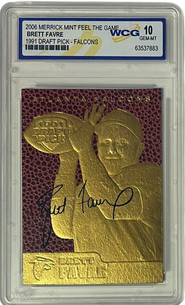 Brett Favre 2006 Merrick Mint Feel The Game Rookie Card - WCG Graded 10 Gem Mint