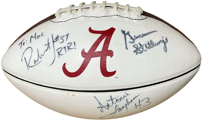 Gene Stallings signed Alabama Nike Football w/ Antonio Langham/Robert Lester-COA