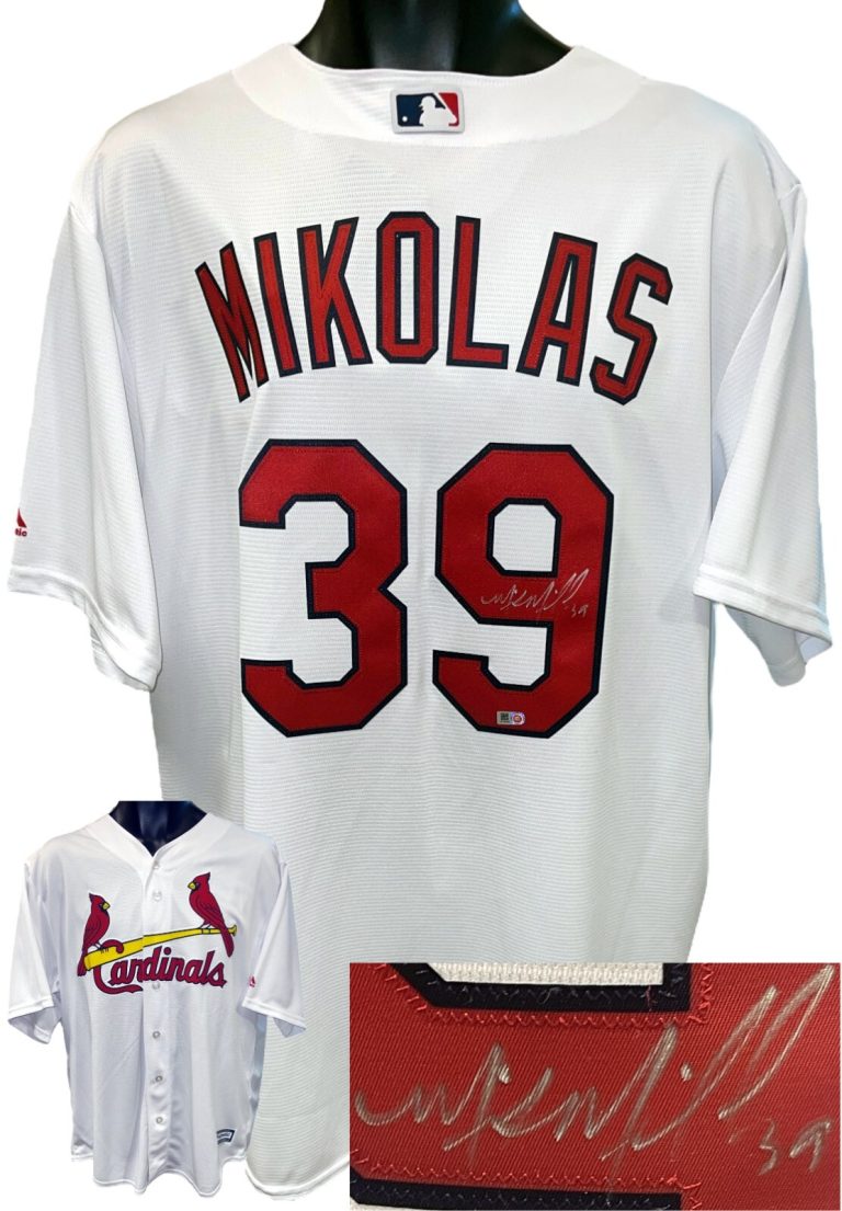 Mike Mikolas signed Cardinals Majestic MLB Authentic Collection Cool Base Jersey