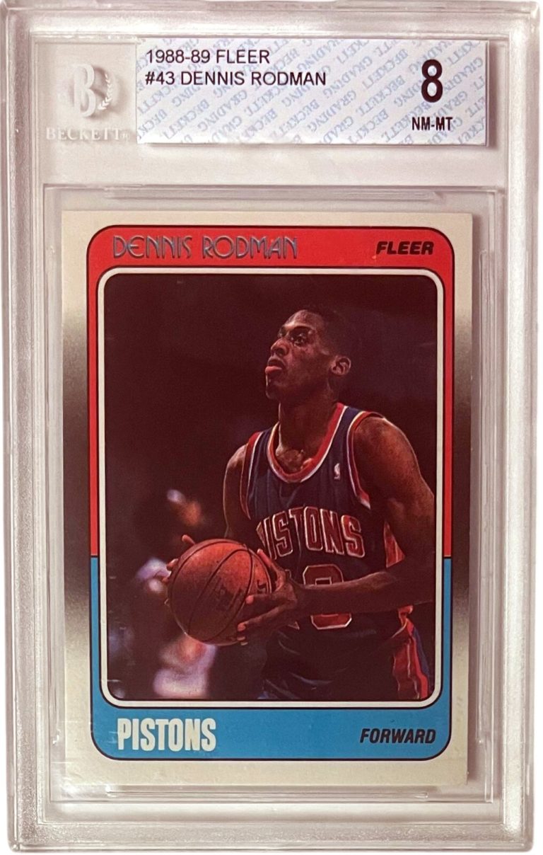Dennis Rodman 1988-89 Fleer Rookie Card (RC) #43-PSA Graded 8 NM-MT w/Sub Grades