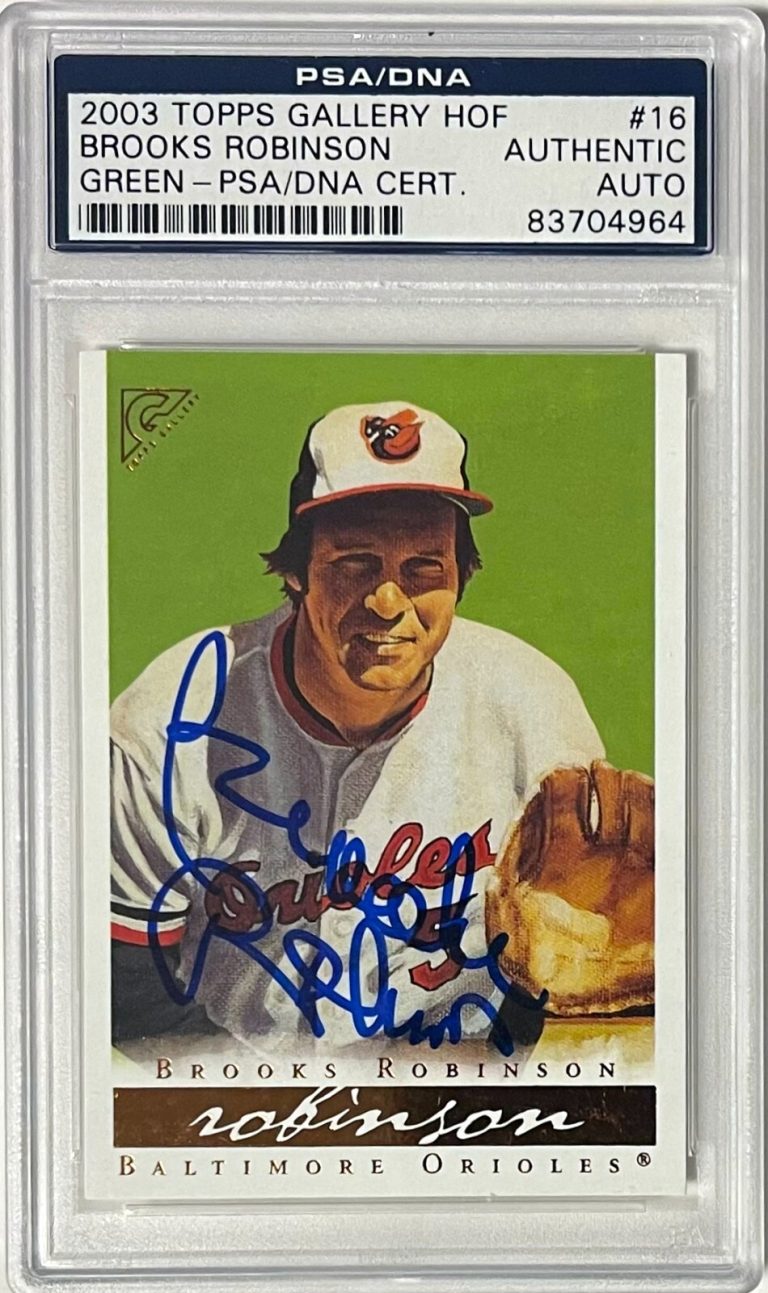Brooks Robinson signed 2003 Topps Gallery Green #16 On Card Auto- PSA/DNA Auth